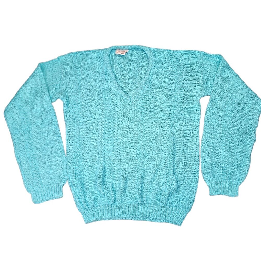 Vintage Spunky Knit Sweater Size Large V-Neck